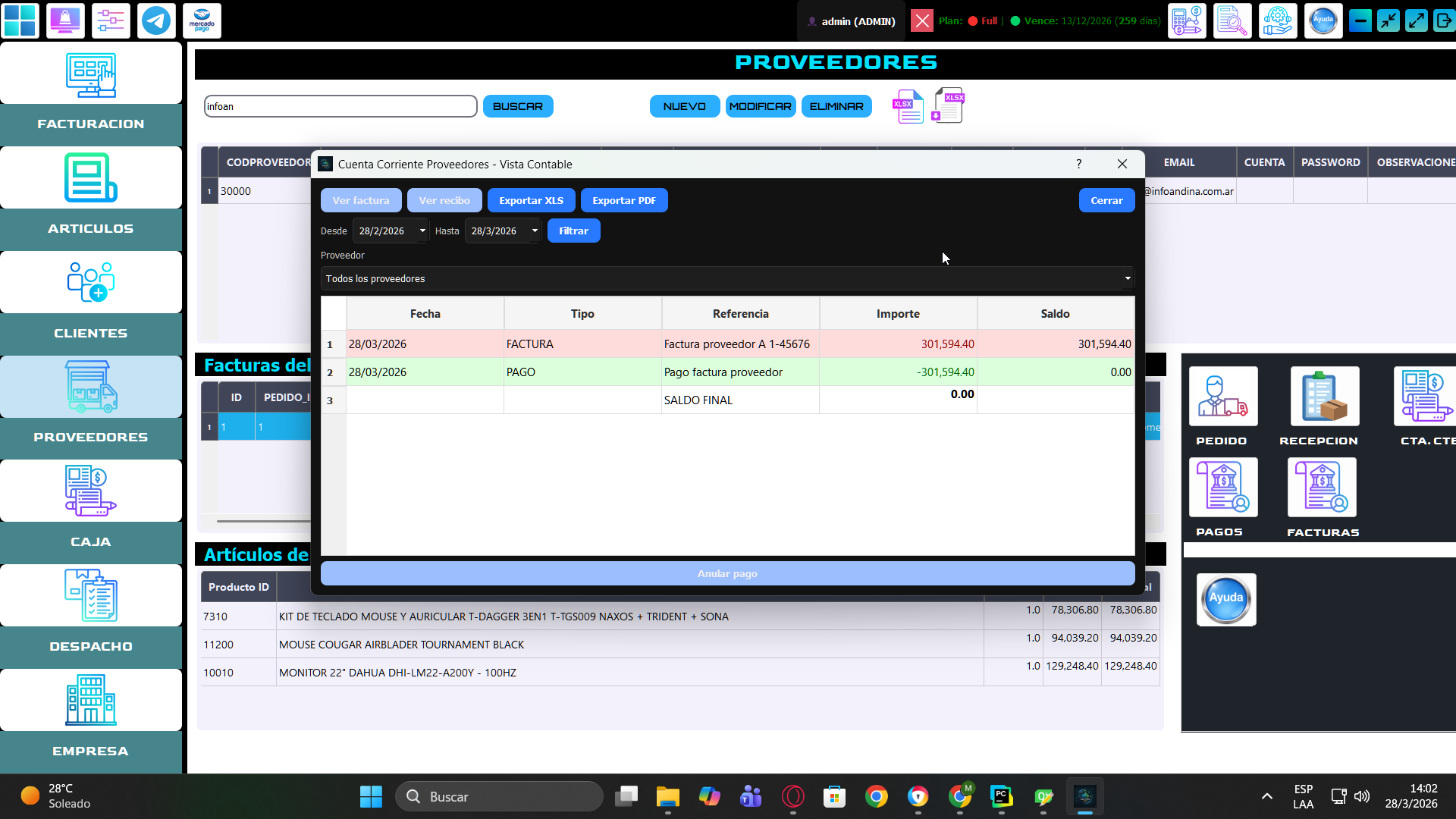 Gestión de Proveedores